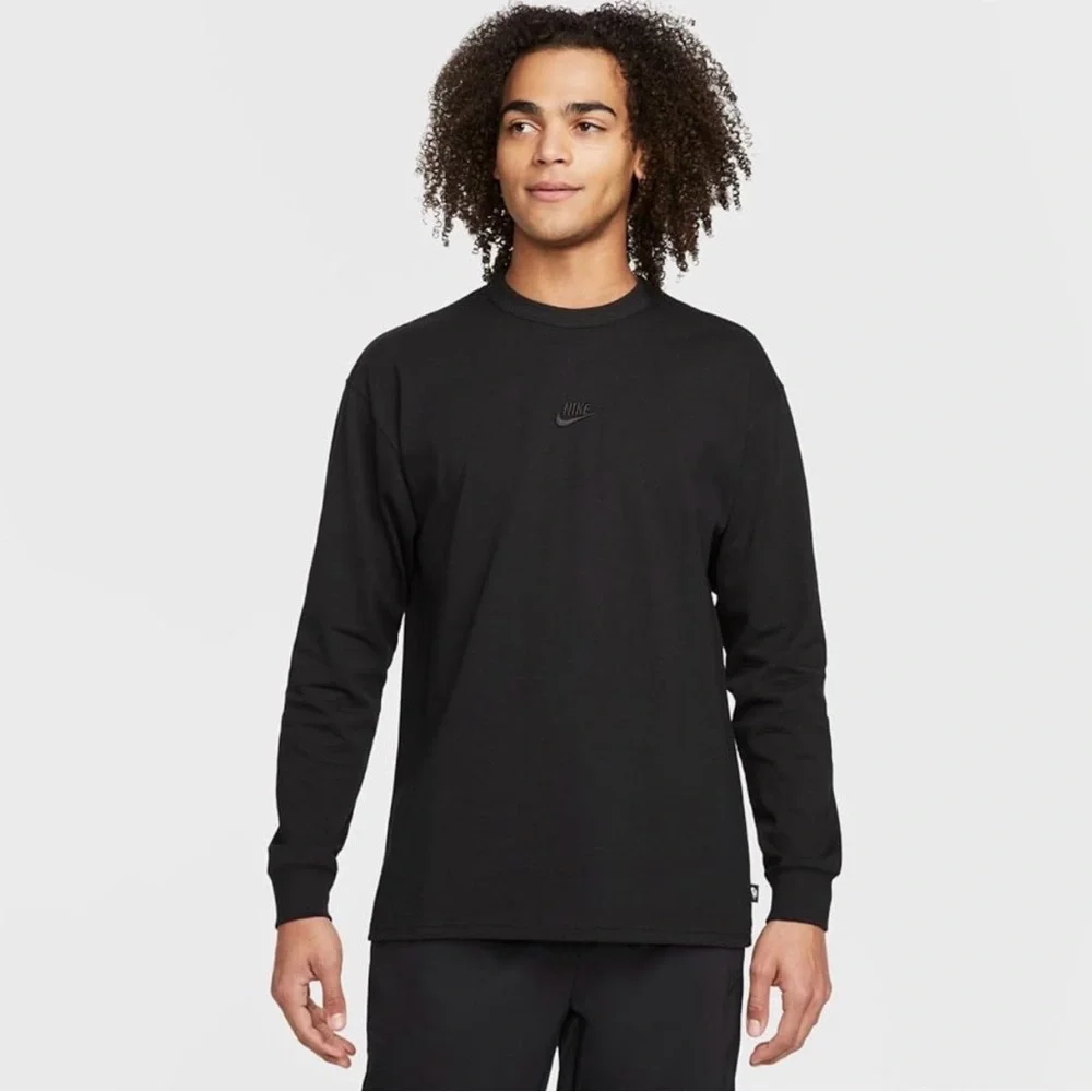 Nike Sportswear Premium Essentials Long-Sleeve T-Shirt Men’s XL Black - Picture 2 of 6